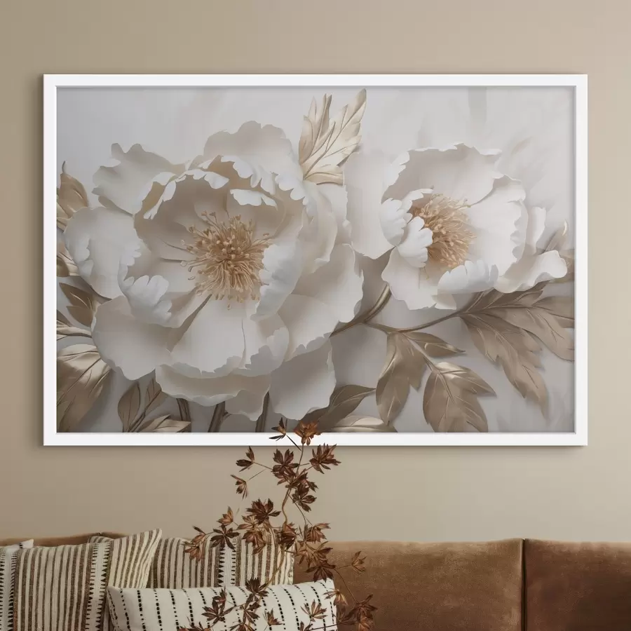 murales de pared Flores blancas f44287