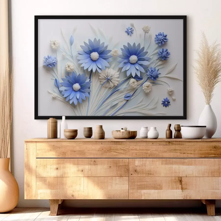 murales de pared Flores azules f44294