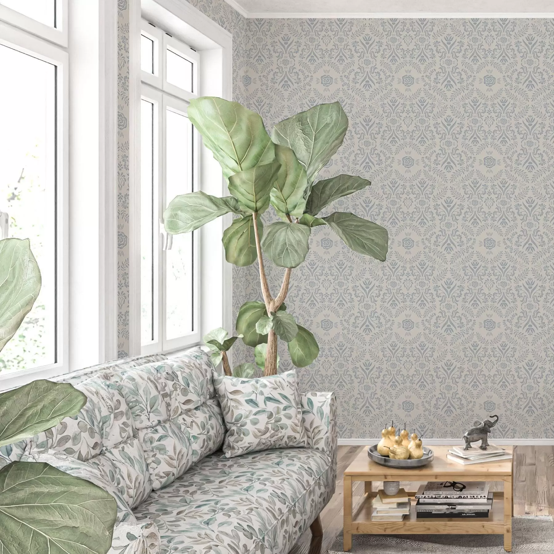 murales de pared Patrones azules a00113