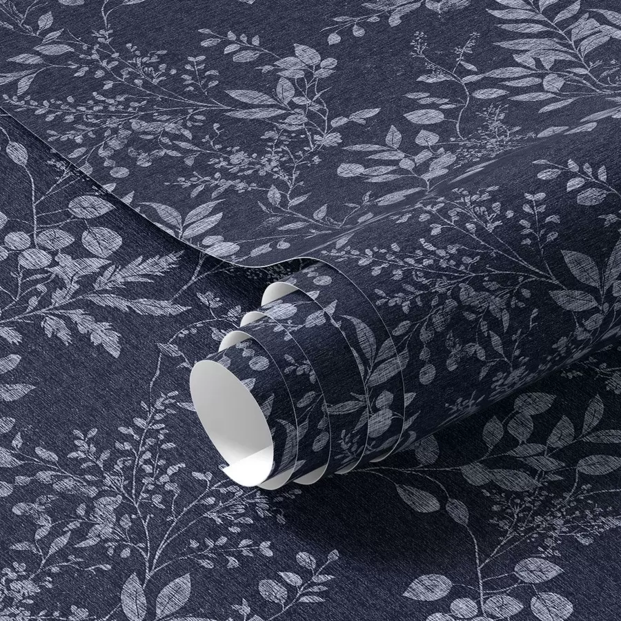 murales de pared Estampado botánico claro sobre fondo oscuro a00166