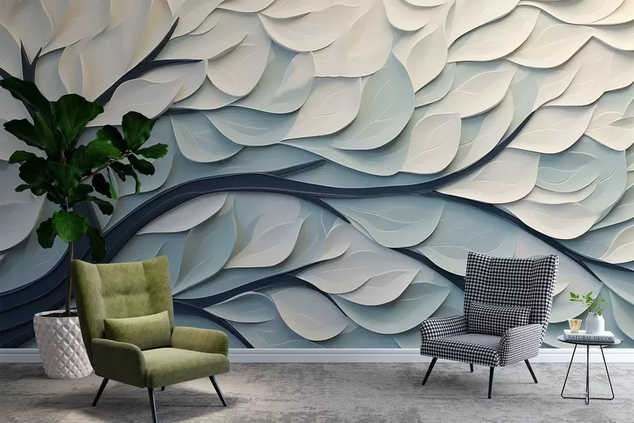 murales de pared Árbol con hojas abstractas w03889