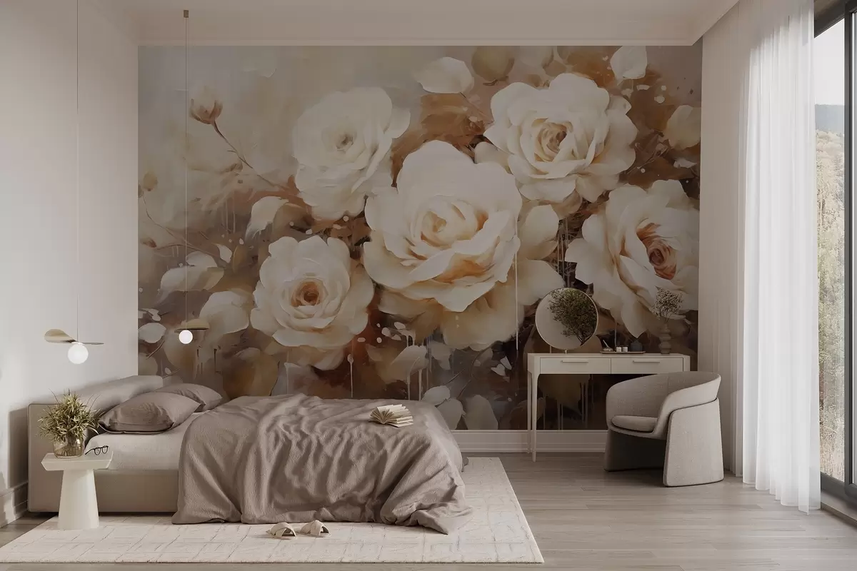 murales de pared Rosas de estilo vintage w03895