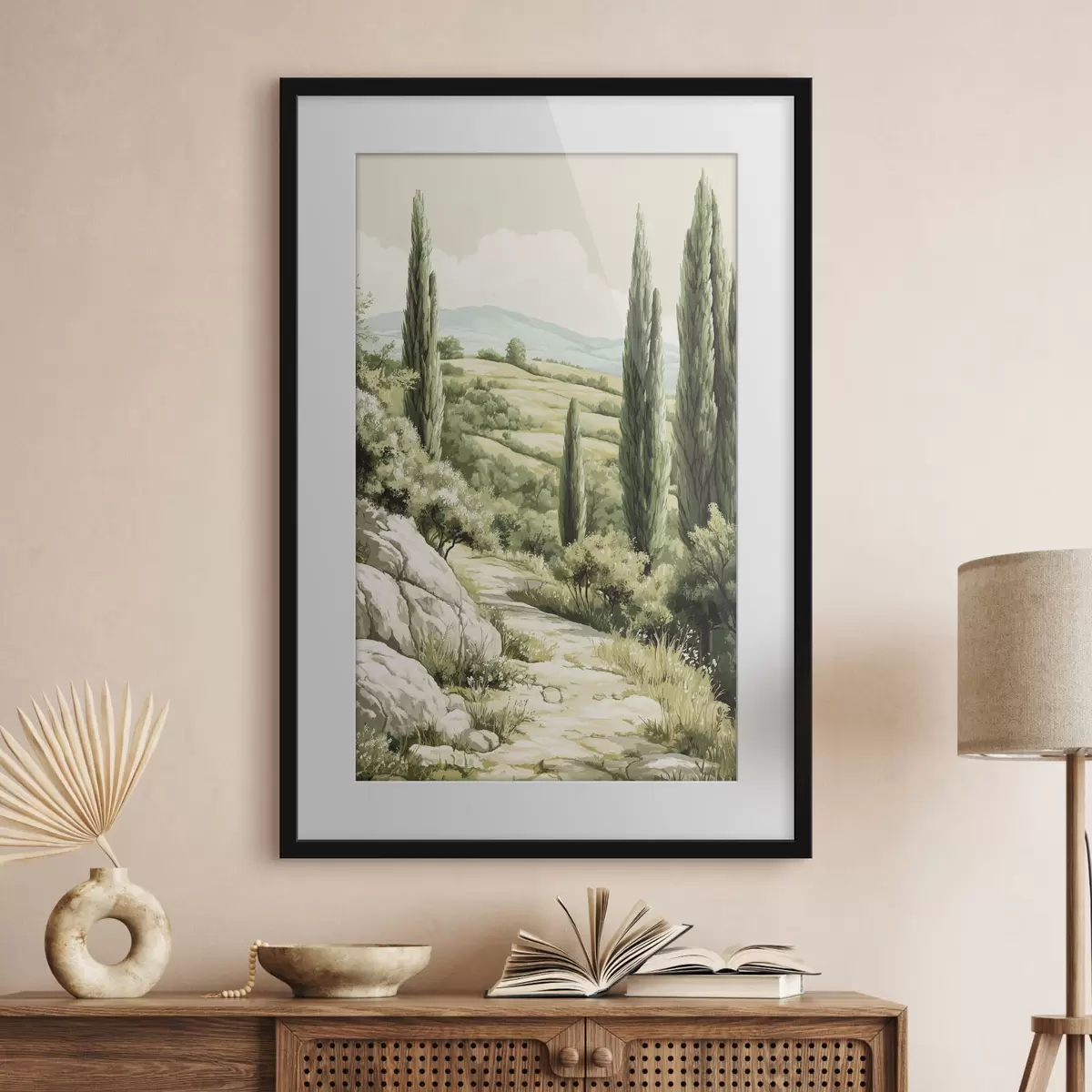 Poster Sendero de cipreses f44308