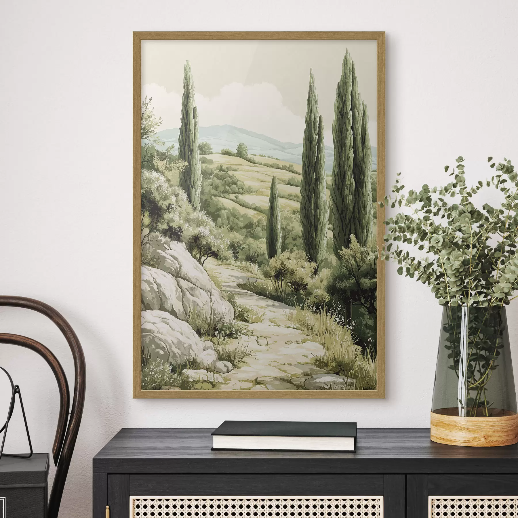 murales de pared Sendero de cipreses f44308