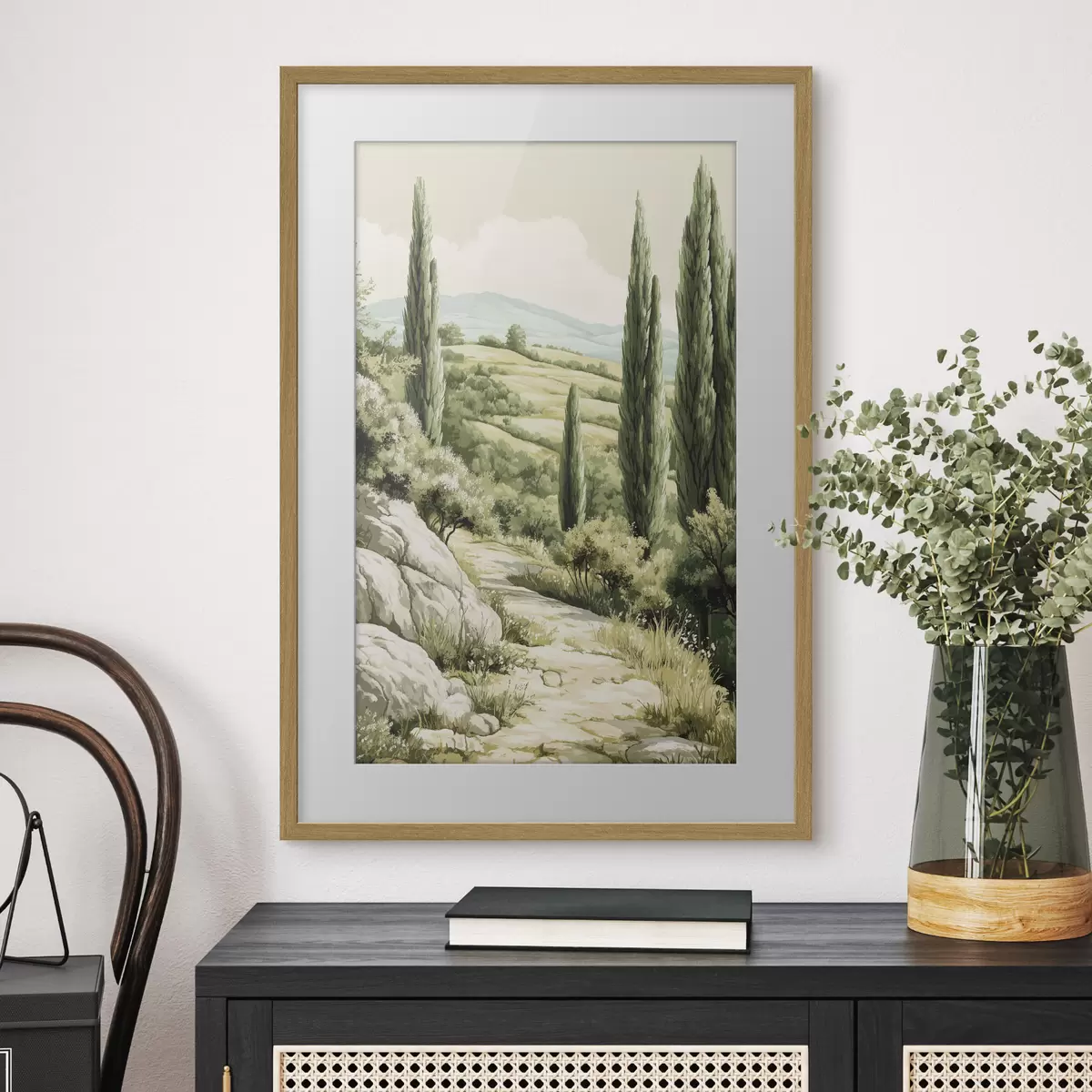 Poster Sendero de cipreses f44308