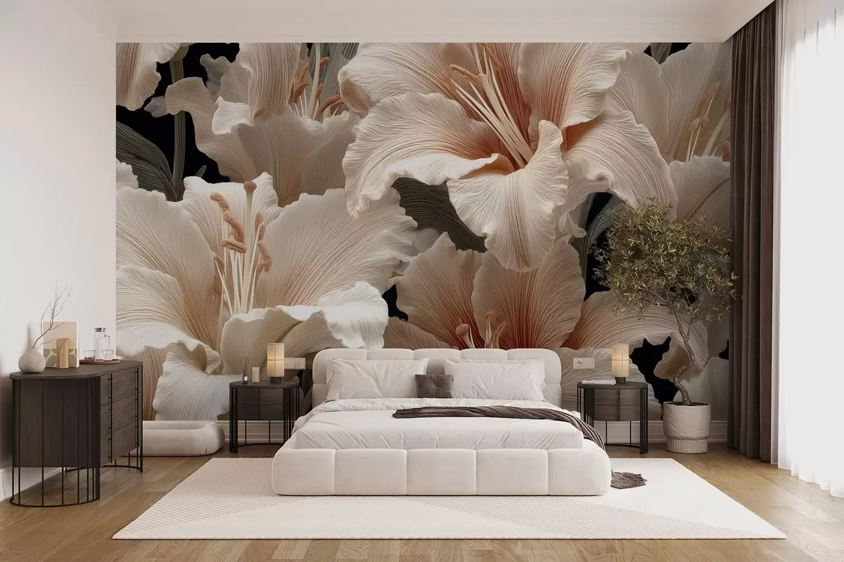 murales de pared Delicados lirios beige w09090