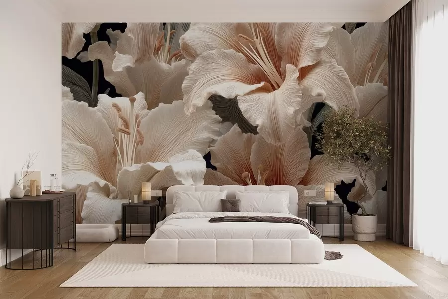 murales de pared Delicados lirios beige w09090