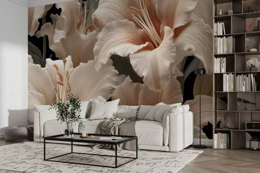 murales de pared Delicados lirios beige w09090