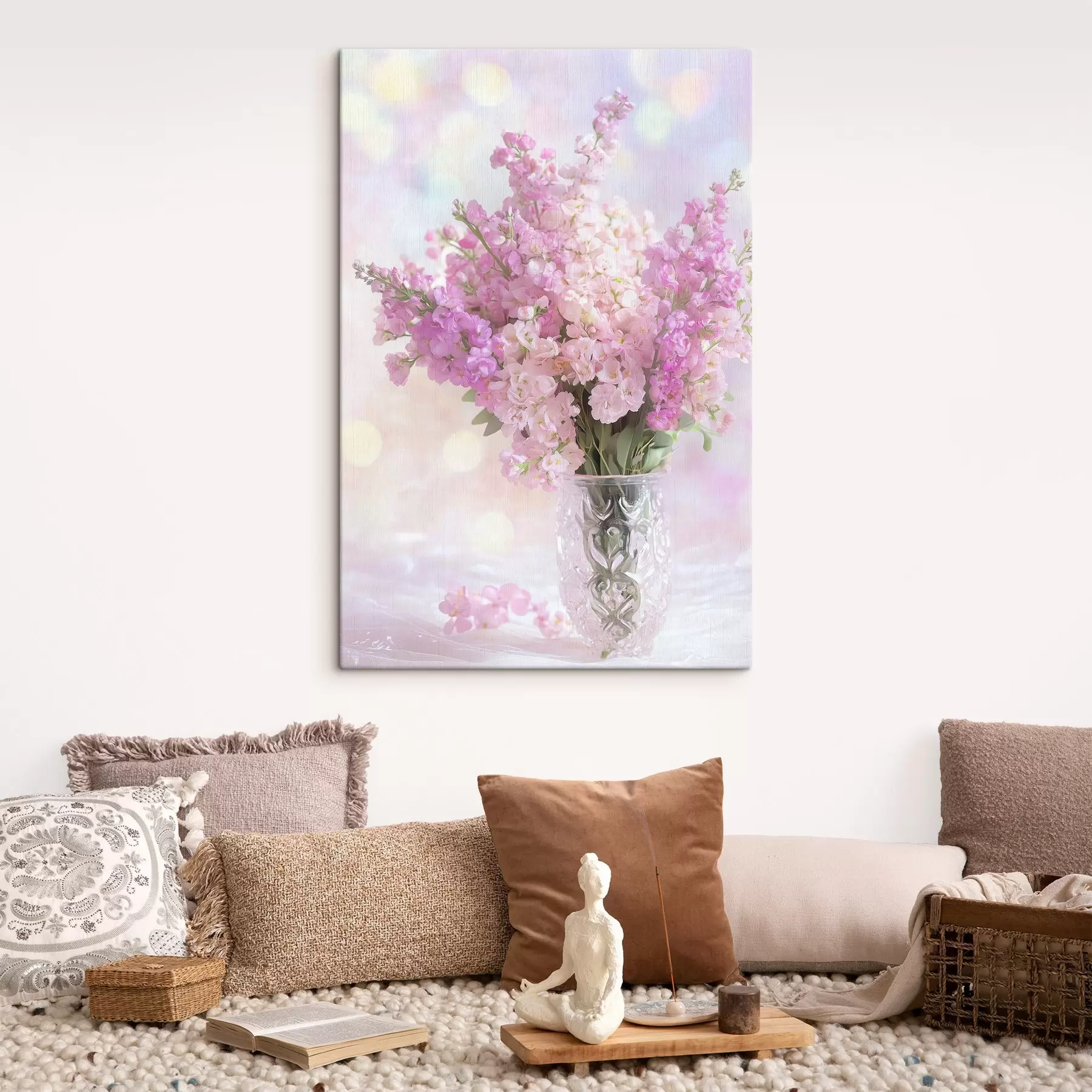 murales de pared Ramo rosa en jarrón s44315