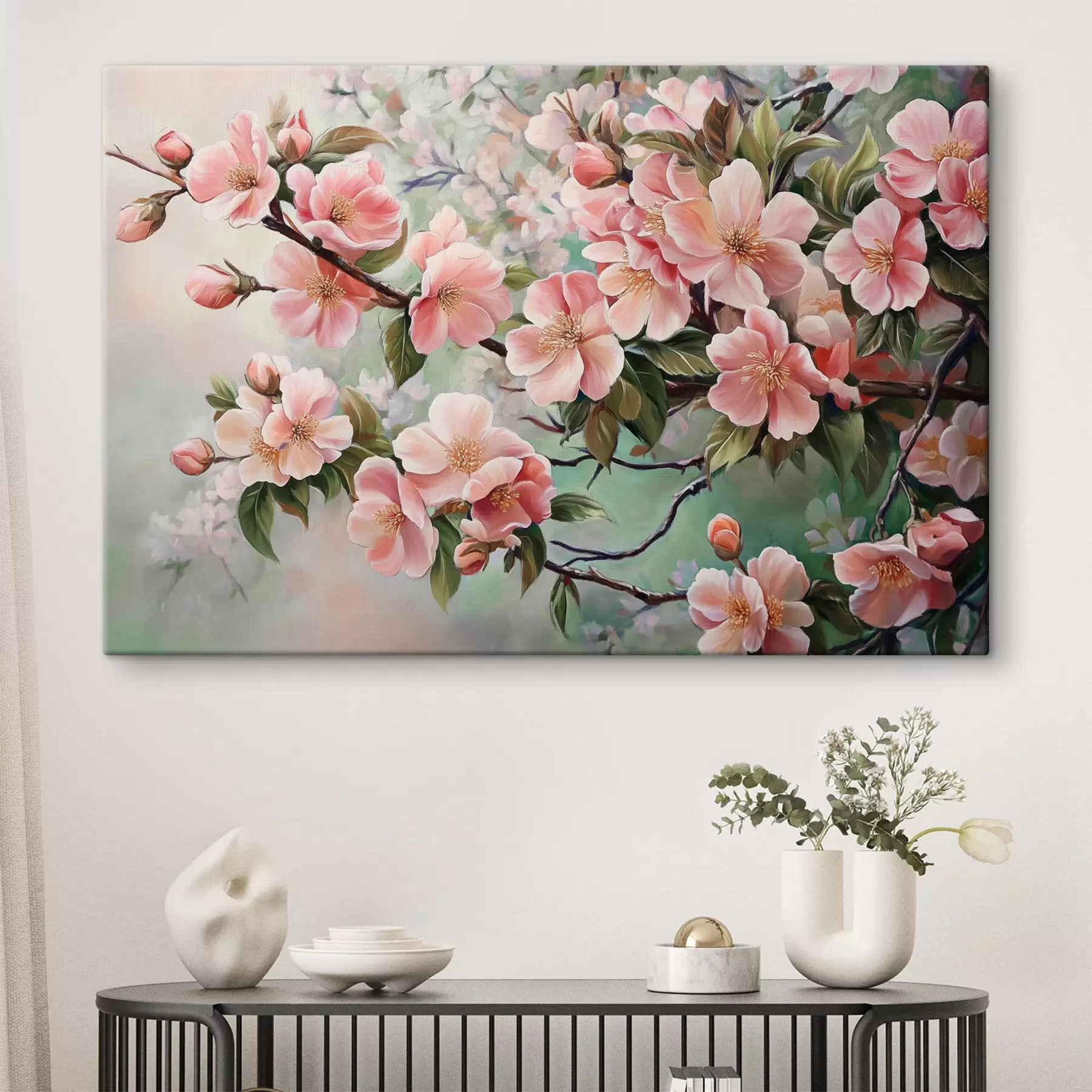 murales de pared Ramas de árboles rosas en flor s44327