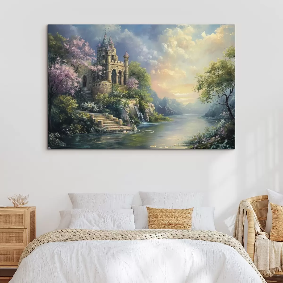 murales de pared Castillo a orillas del lago s44329