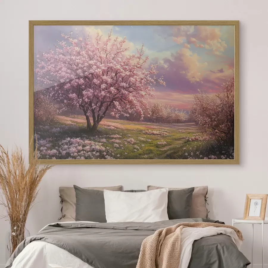 murales de pared Árboles rosas en flor f44324