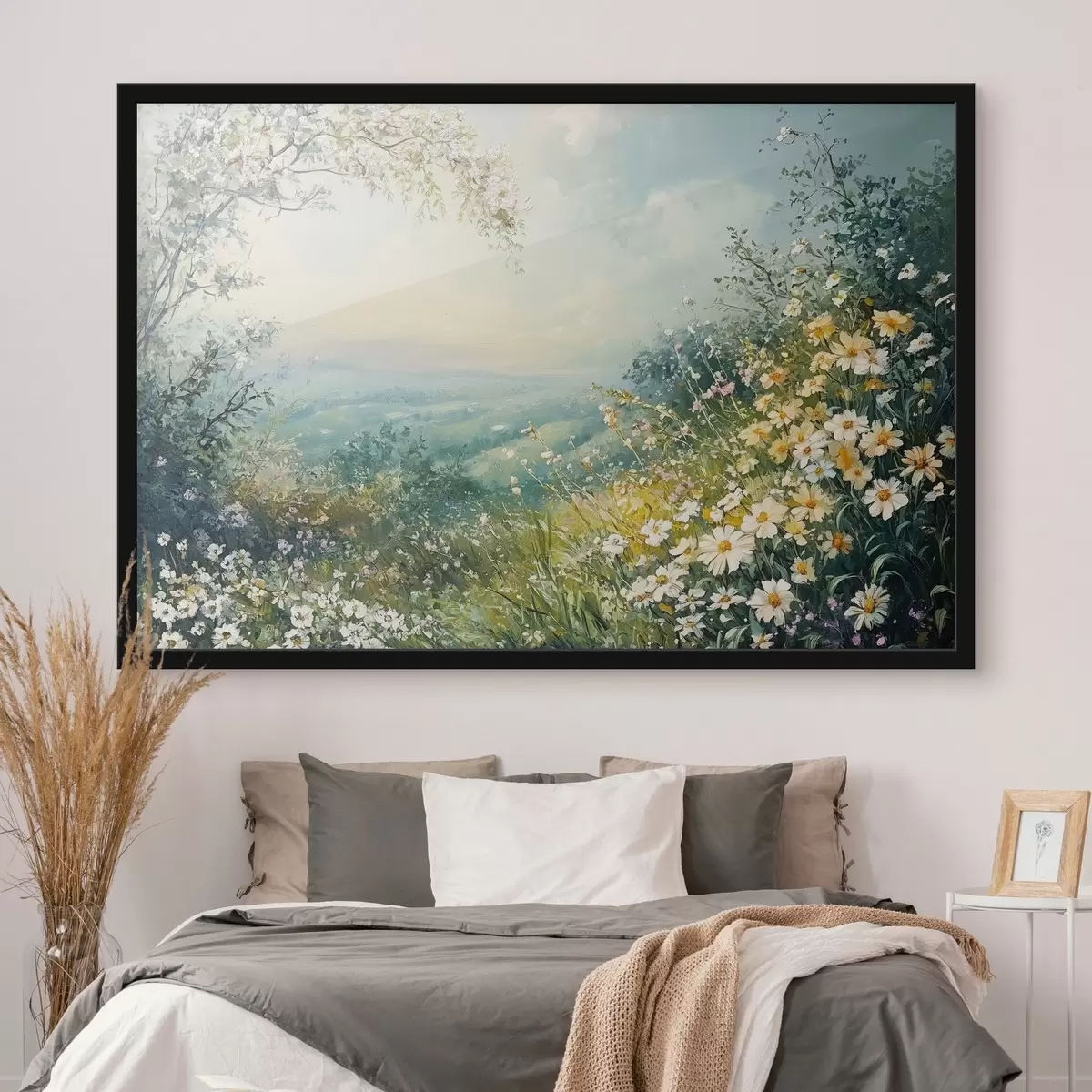 Poster Campos en flor en las montañas f44325