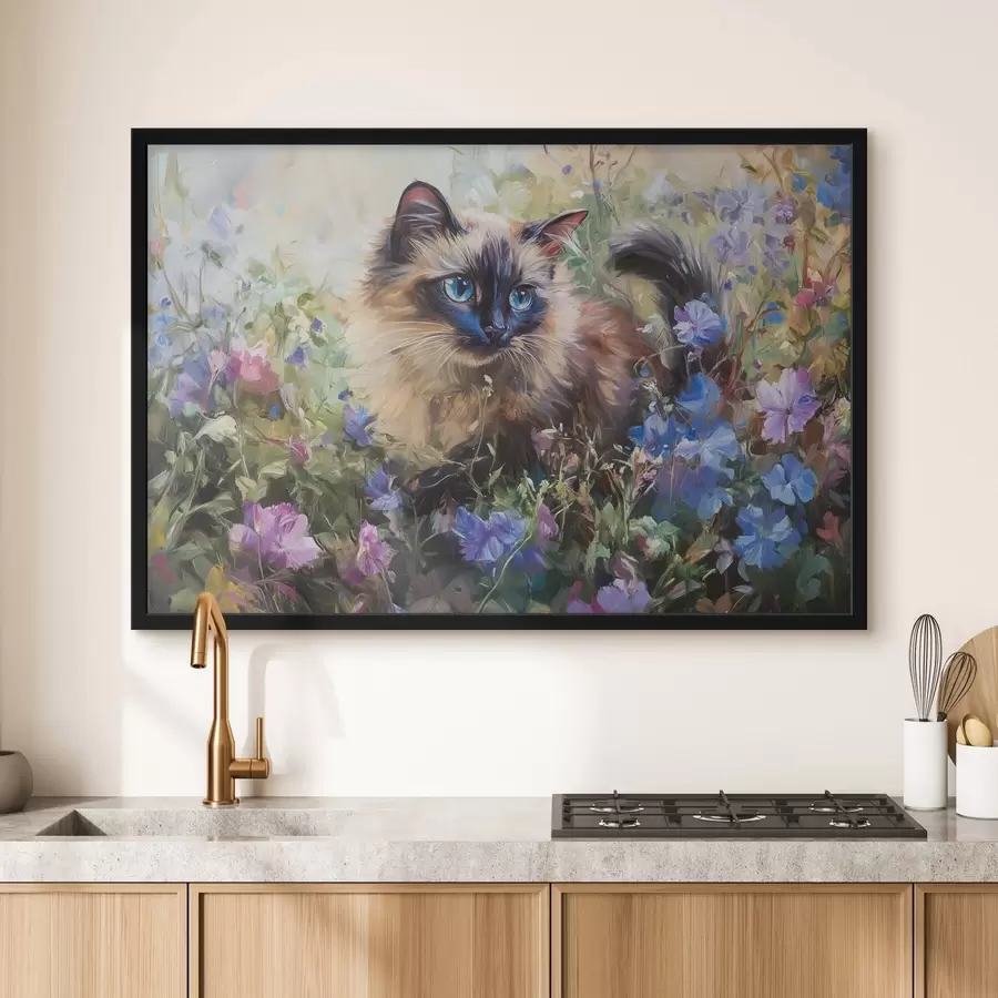 murales de pared Gatito en flores f44331