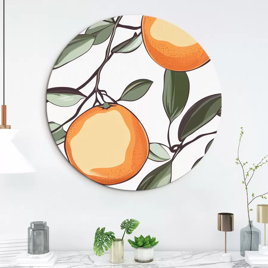 murales de pared Naranjas pintadas en una rama r44319