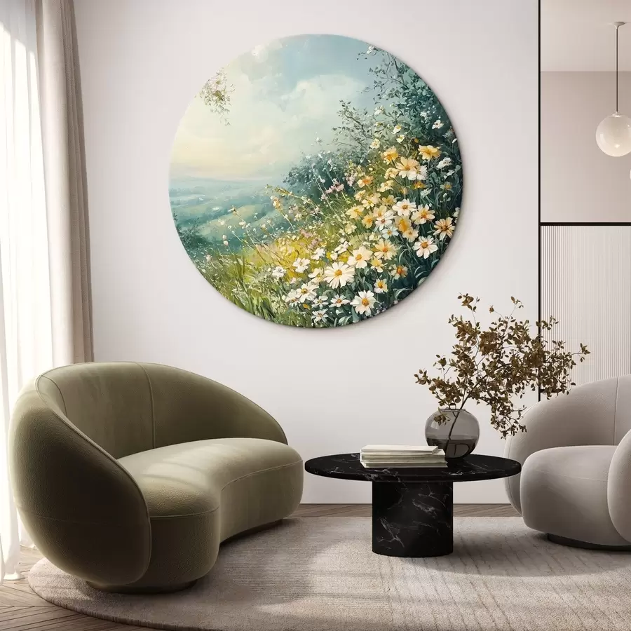 murales de pared Campos en flor en las montañas r44325