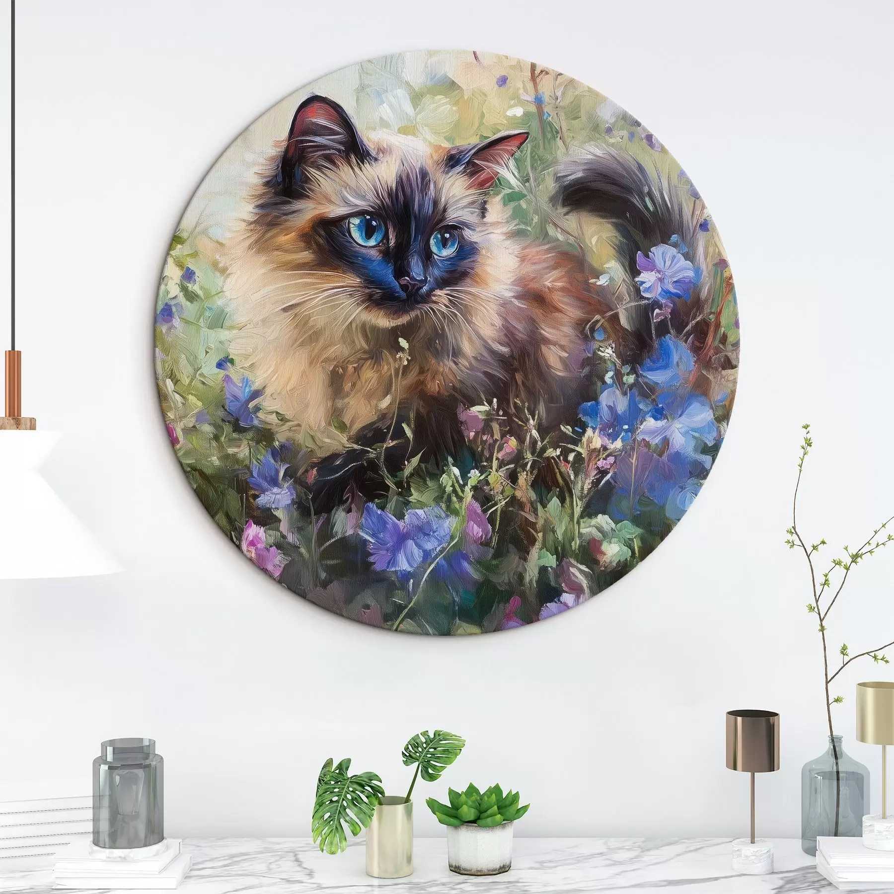 murales de pared Gatito en flores r44331