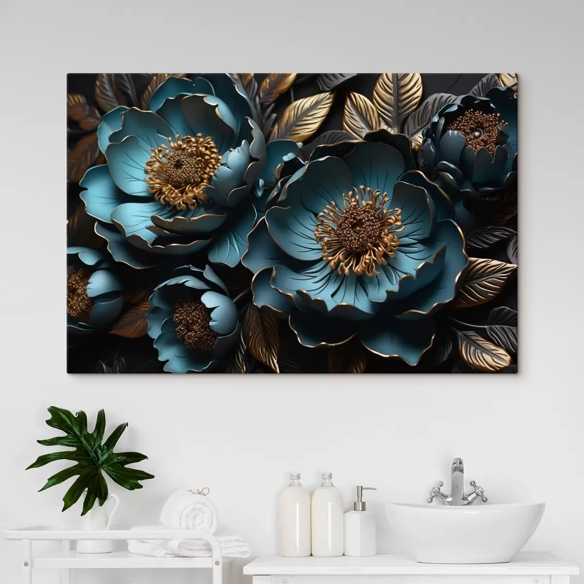 murales de pared Grandes flores azules s44370