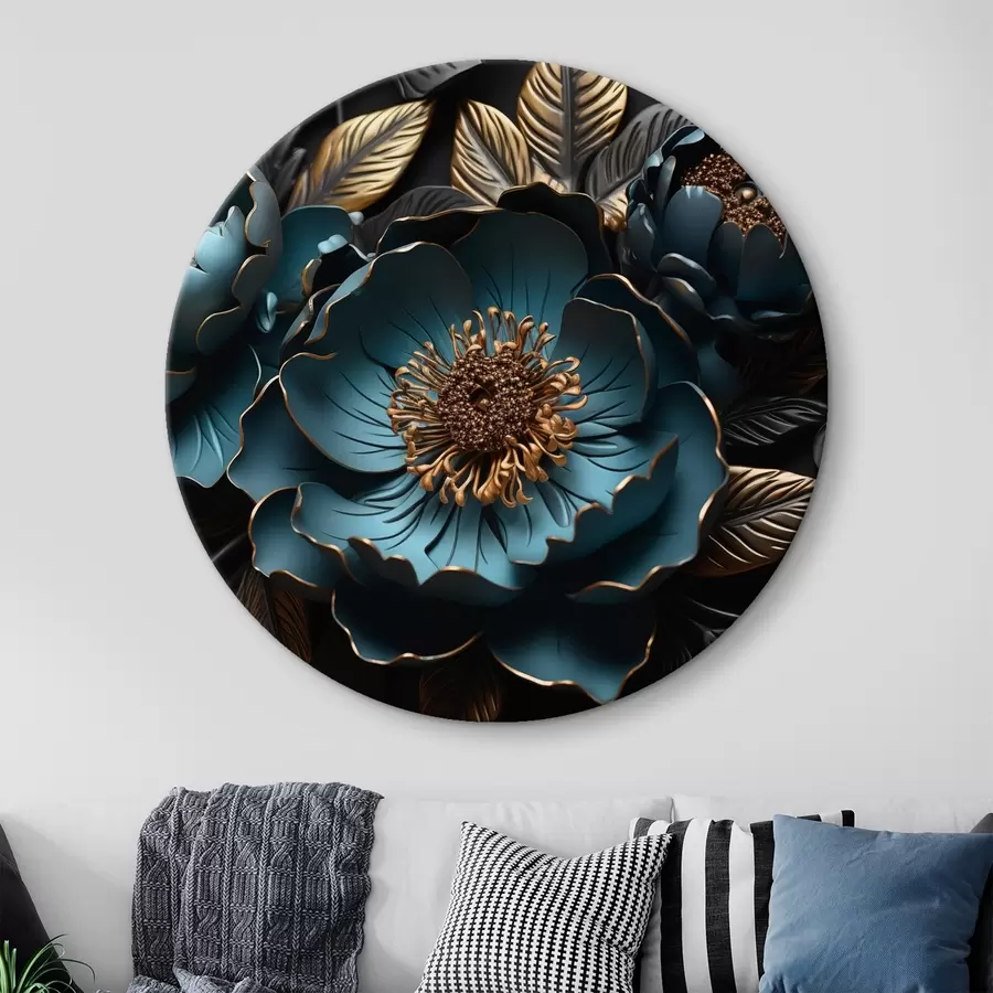 murales de pared Grandes flores azules r44370