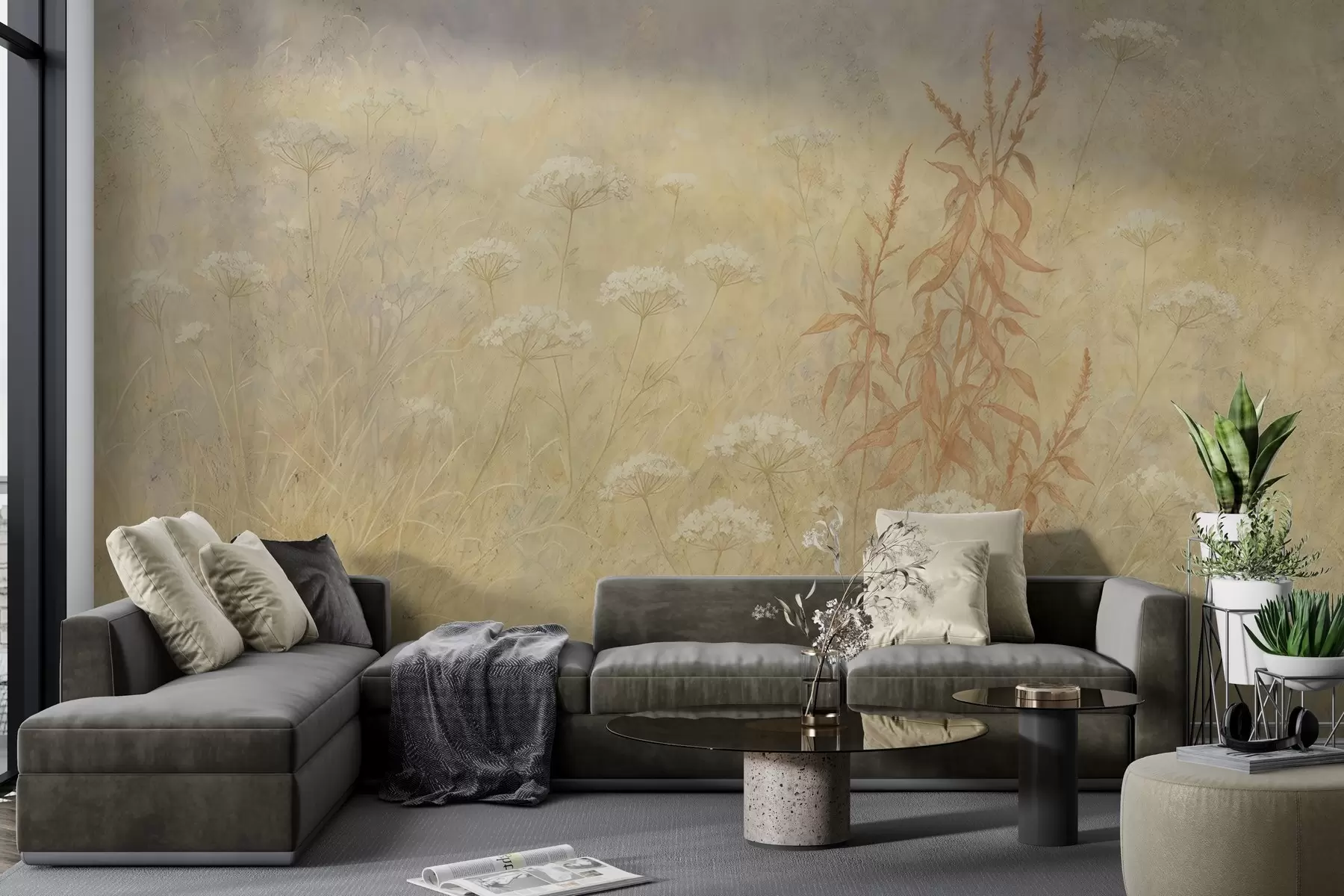 murales de pared Campo de acuarela w03972