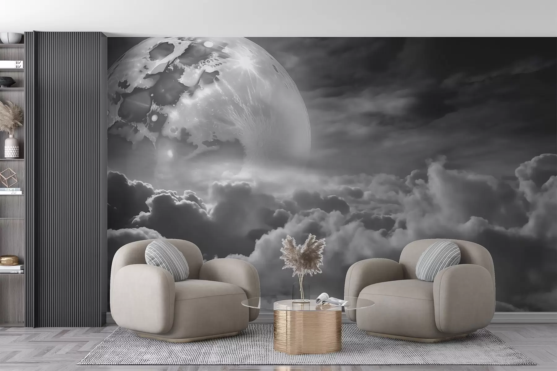 murales de pared Luna sobre las nubes w03921