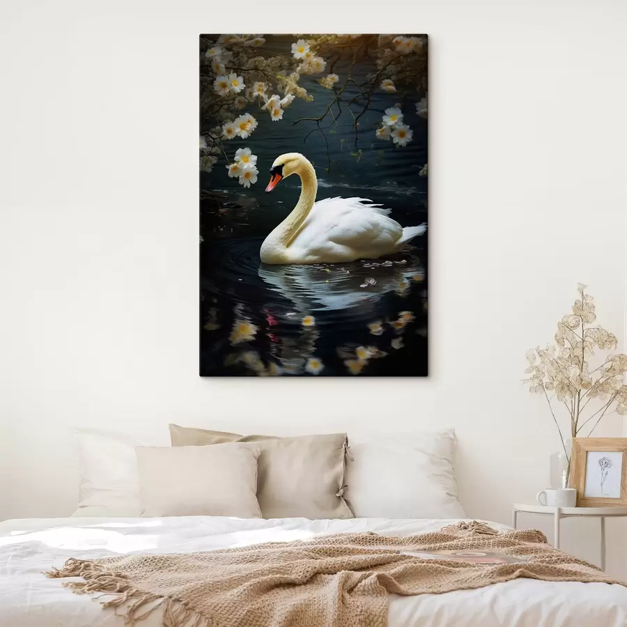 murales de pared Hermoso cisne en el lago s44390