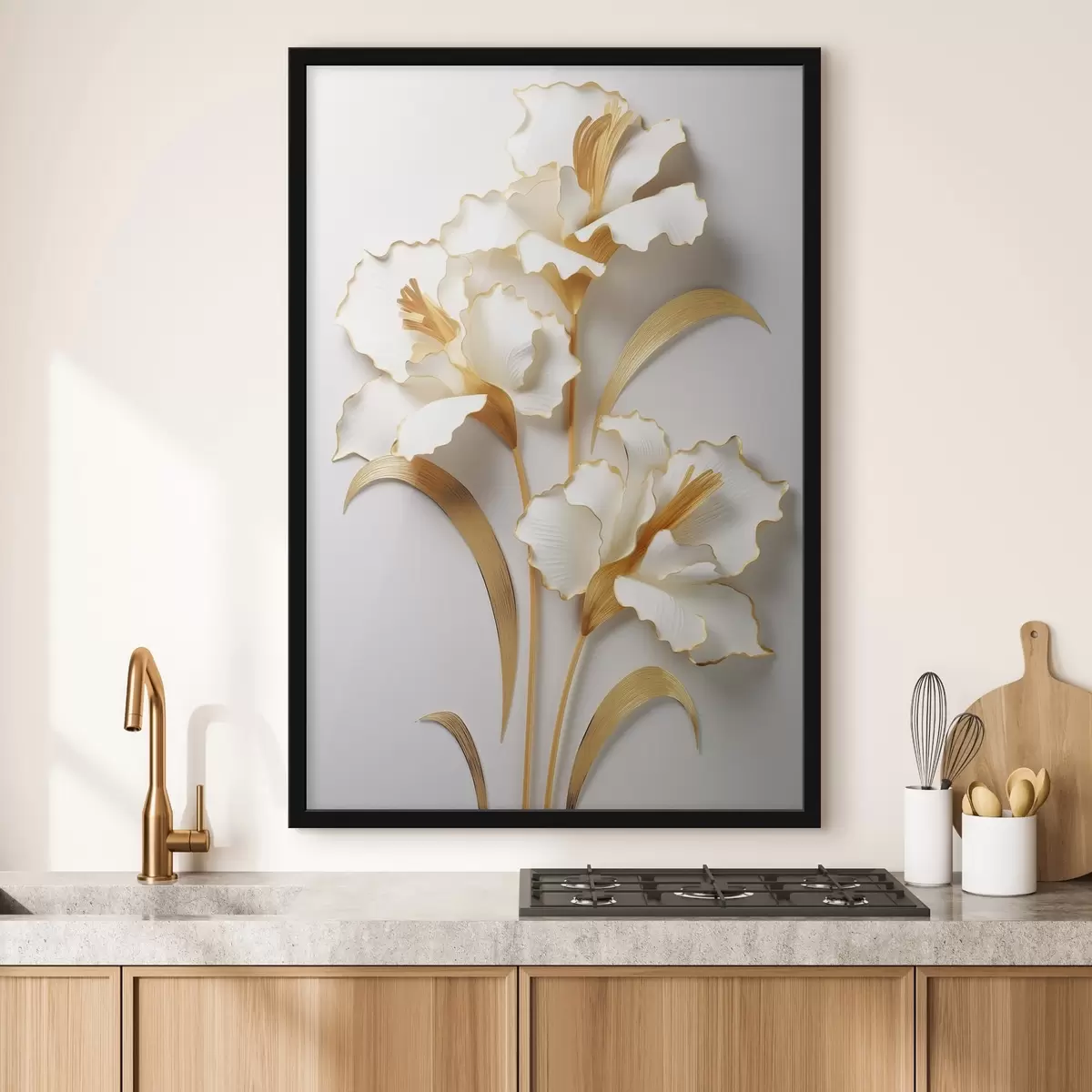 Poster Ramo de preciosas flores sobre fondo claro f44389