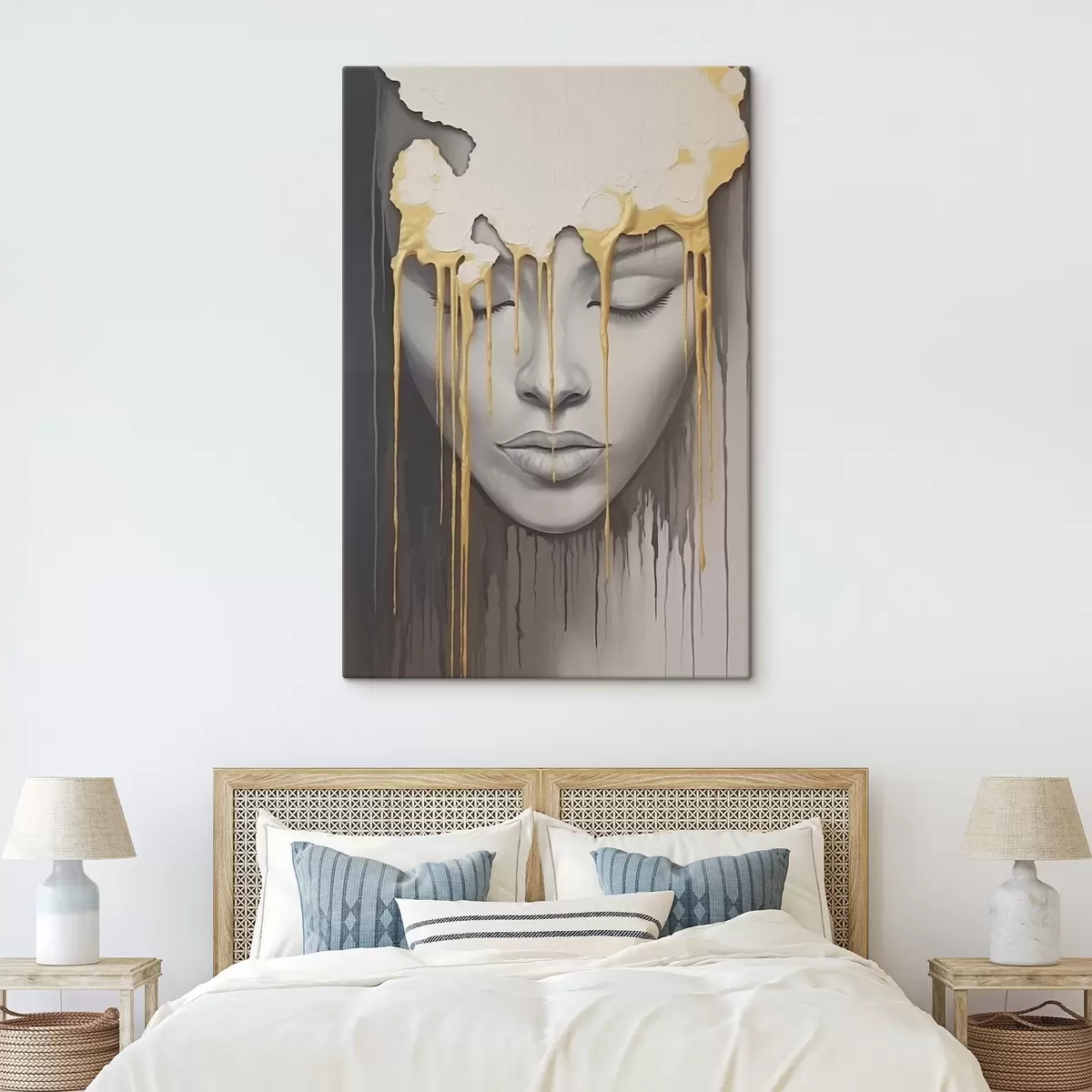 murales de pared Cara de un niño en pintura s44265