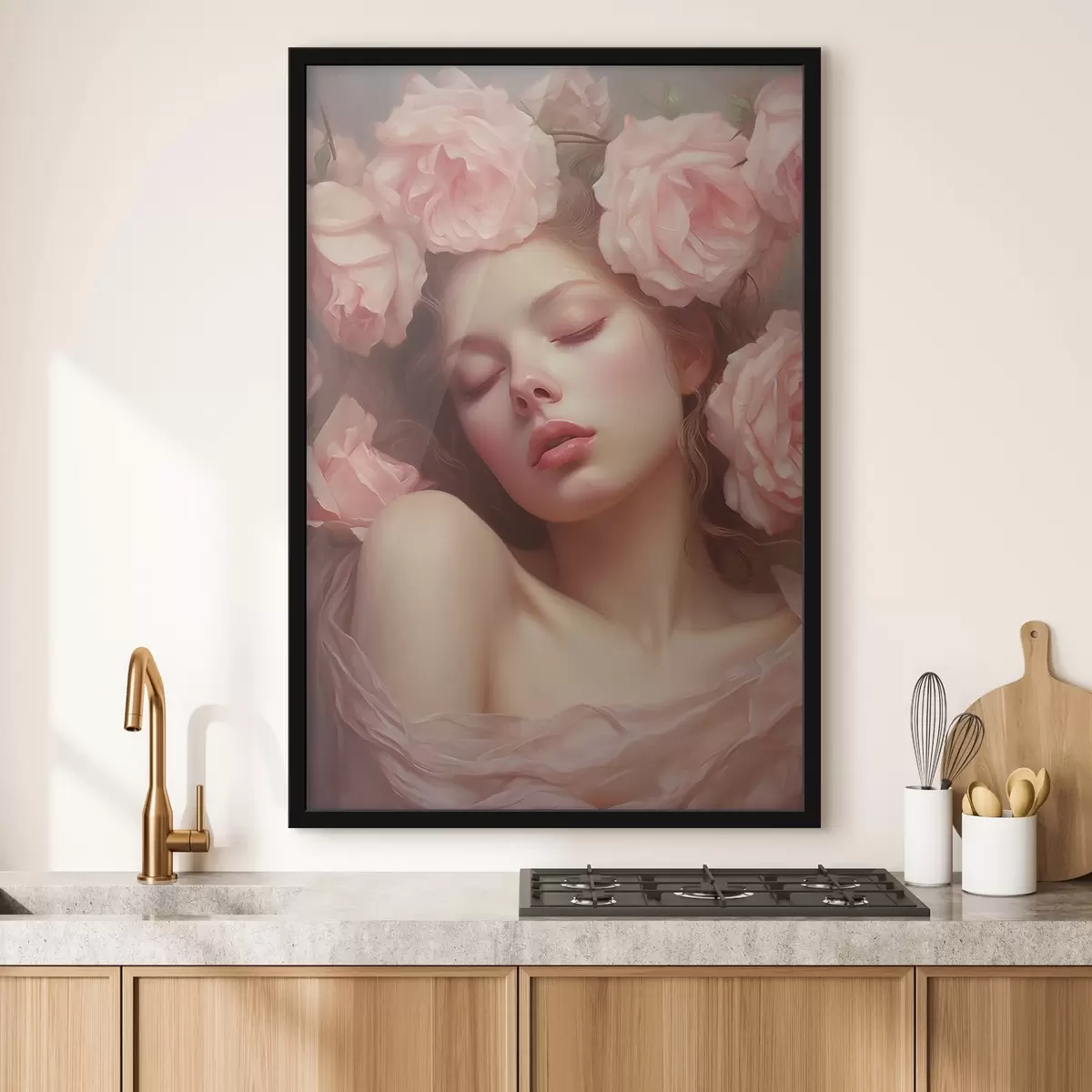Poster chica en flores f44270