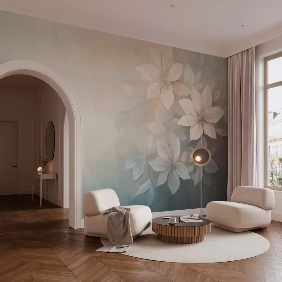 murales de pared elegantes flores al óleo  w03770