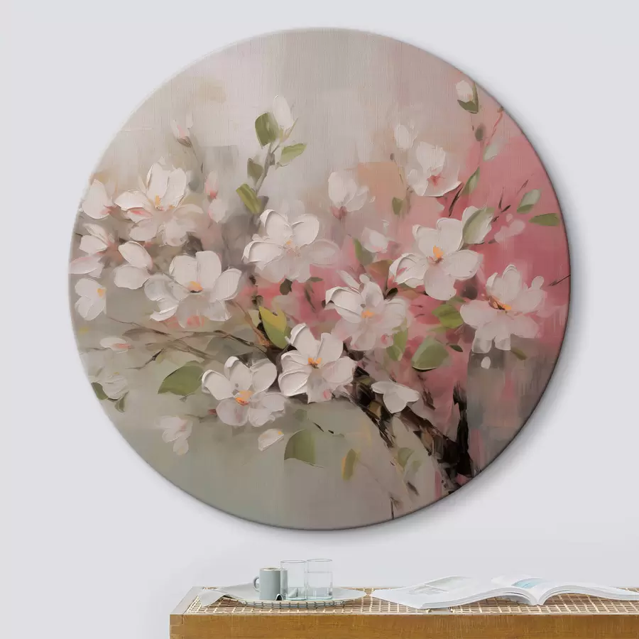 murales de pared Rama abstracta con flores suaves r44366