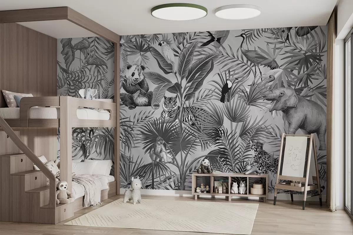 murales de pared Animales en la selva w03983v2