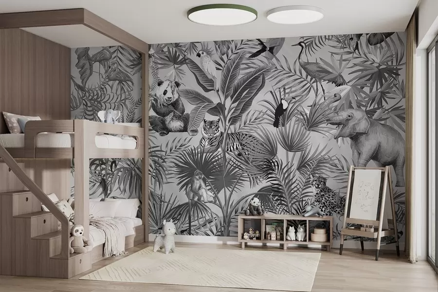 murales de pared Animales en la selva w03983v2