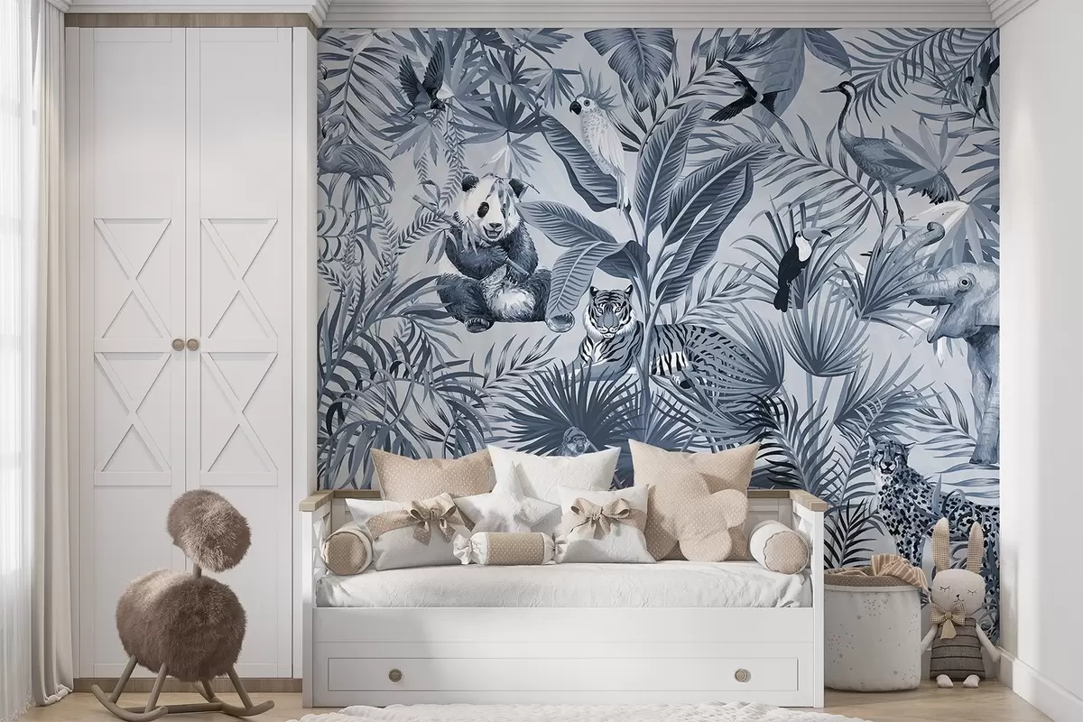 murales de pared Animales en la selva w03983v3