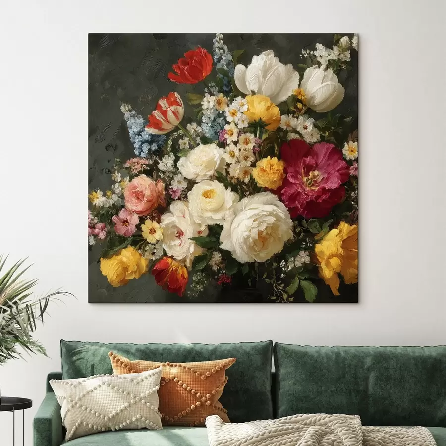 murales de pared Ramo de flores diversas con ricos matices s44334