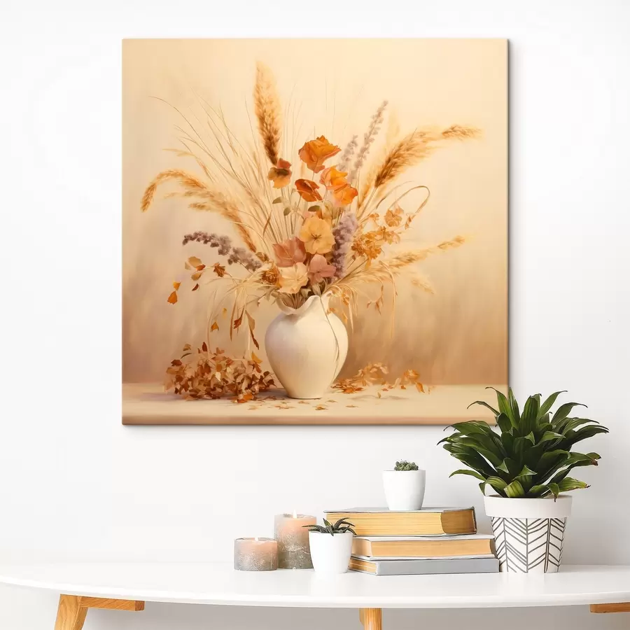 murales de pared Sinfonía pastel de flores secas s44336