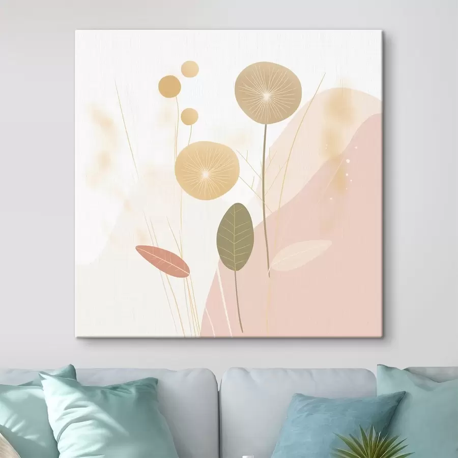 murales de pared Flores abstractas en tonos pastel s44344