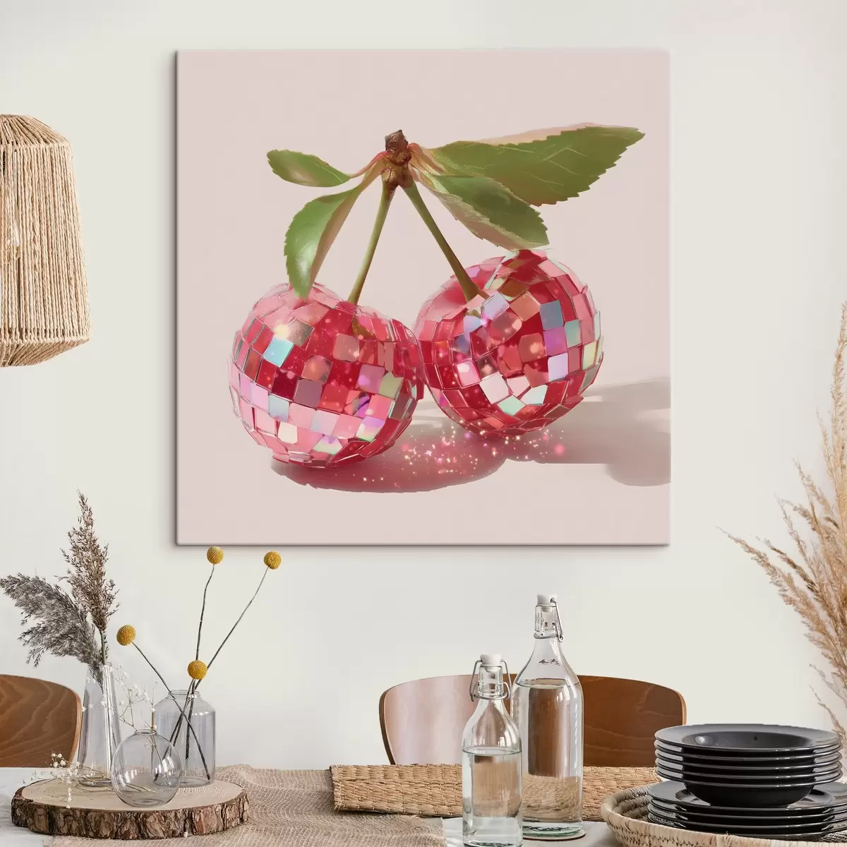 murales de pared Pequeñas cerezas brillantes s44345