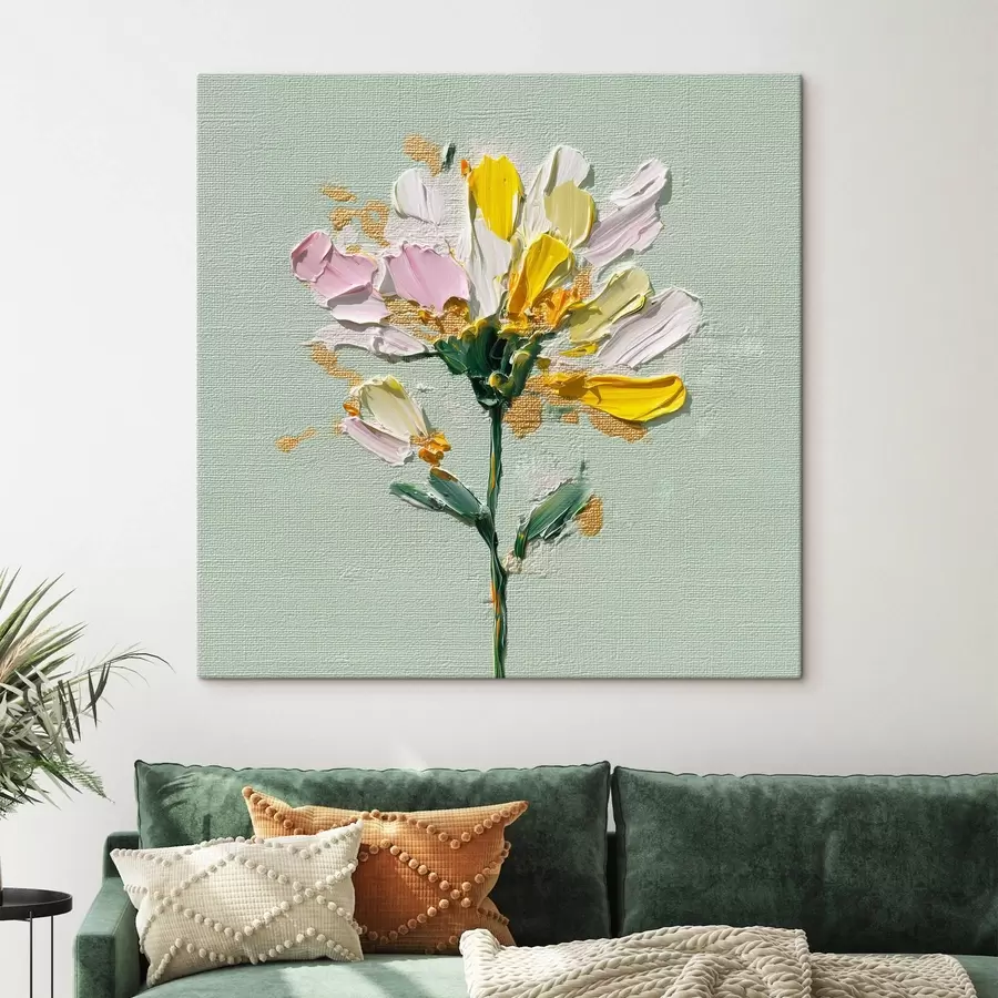 murales de pared Ramo soleado sobre fondo menta s44354