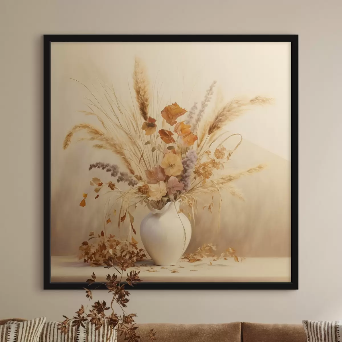 Poster Sinfonía pastel de flores secas f44336