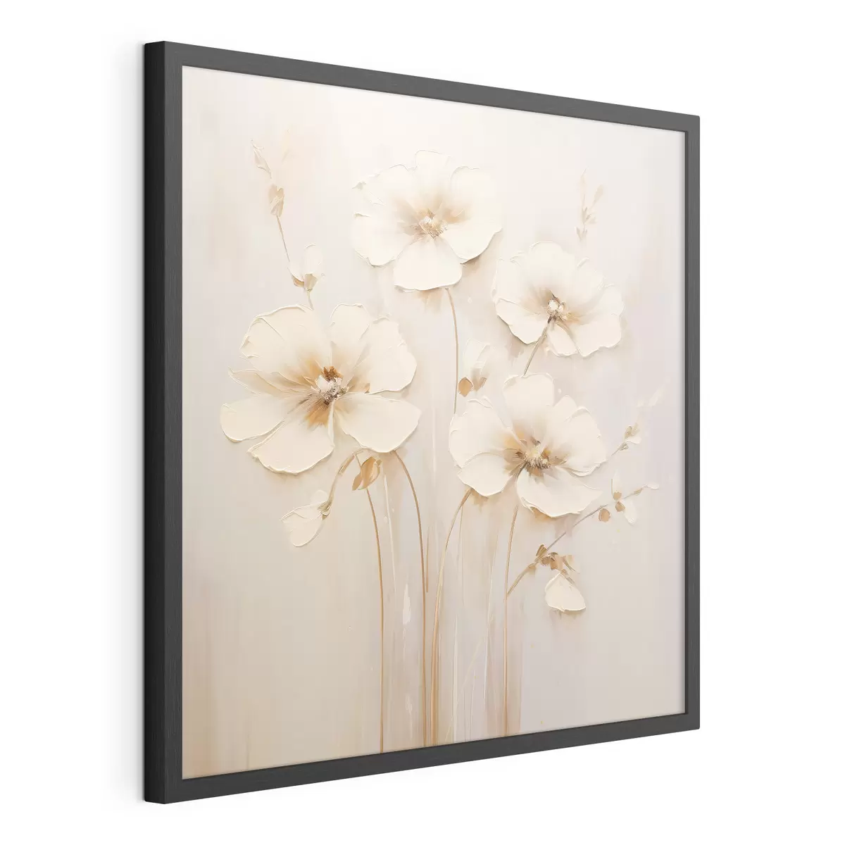 Poster Flores beige con pétalos voluminosos en tonos pastel f44337