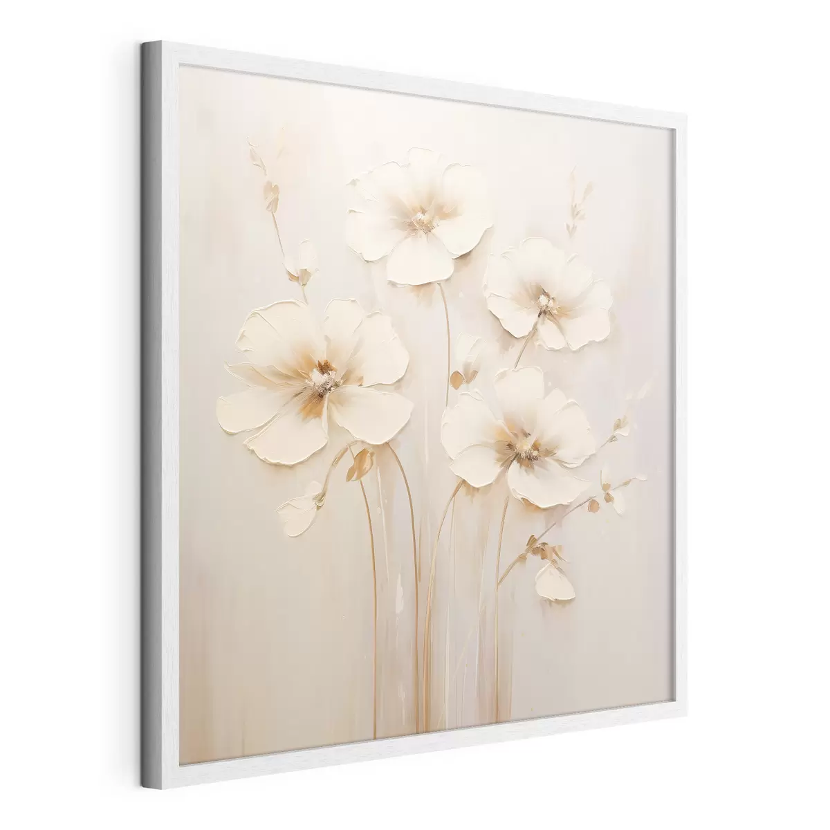 Poster Flores beige con pétalos voluminosos en tonos pastel f44337