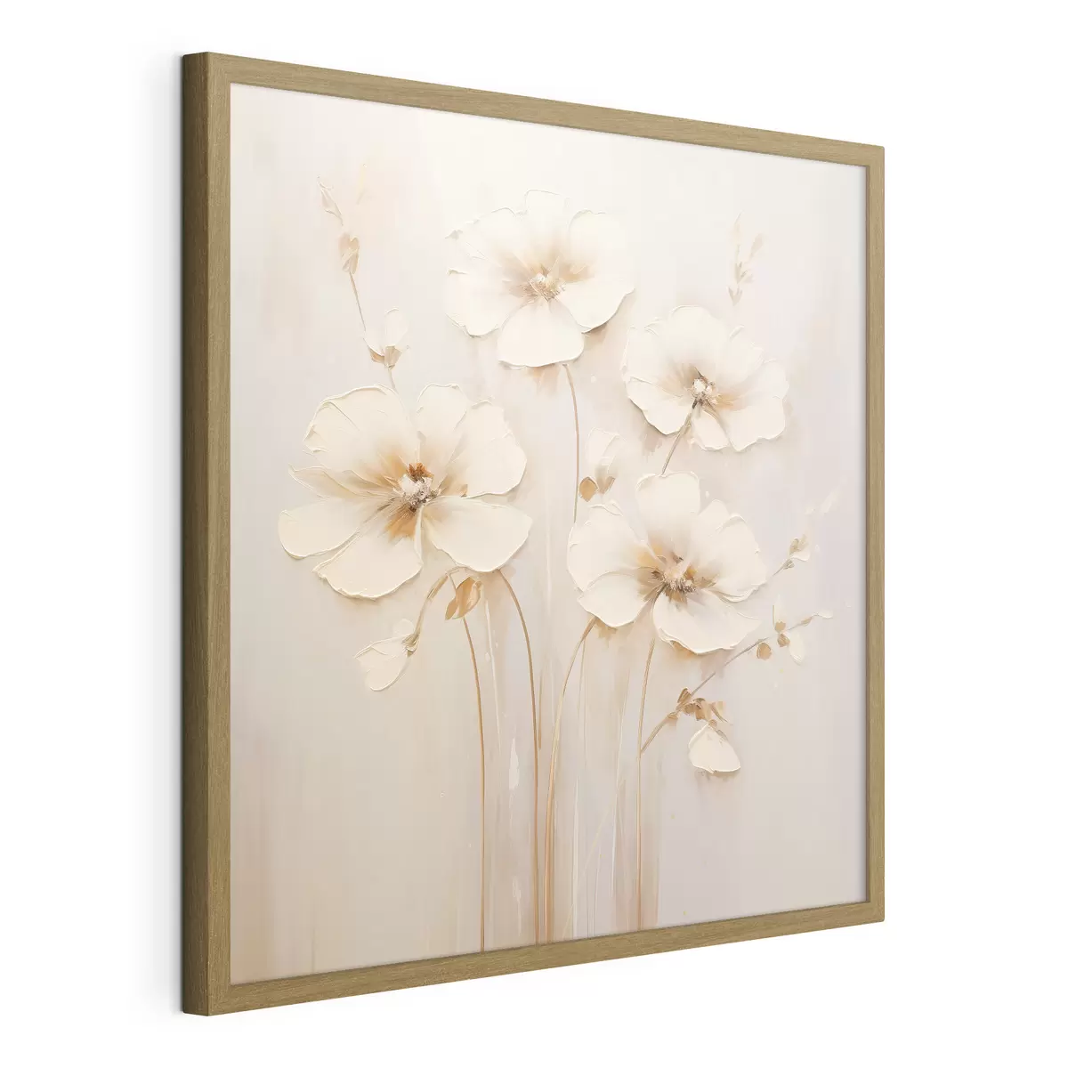 Poster Flores beige con pétalos voluminosos en tonos pastel f44337