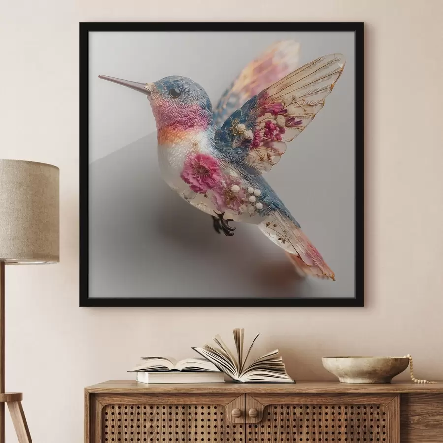 murales de pared Ligereza cristalina con un corazón floral f44353