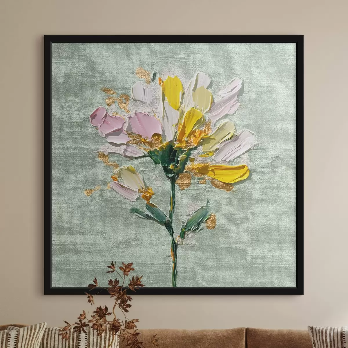 Poster Ramo soleado sobre fondo menta f44354