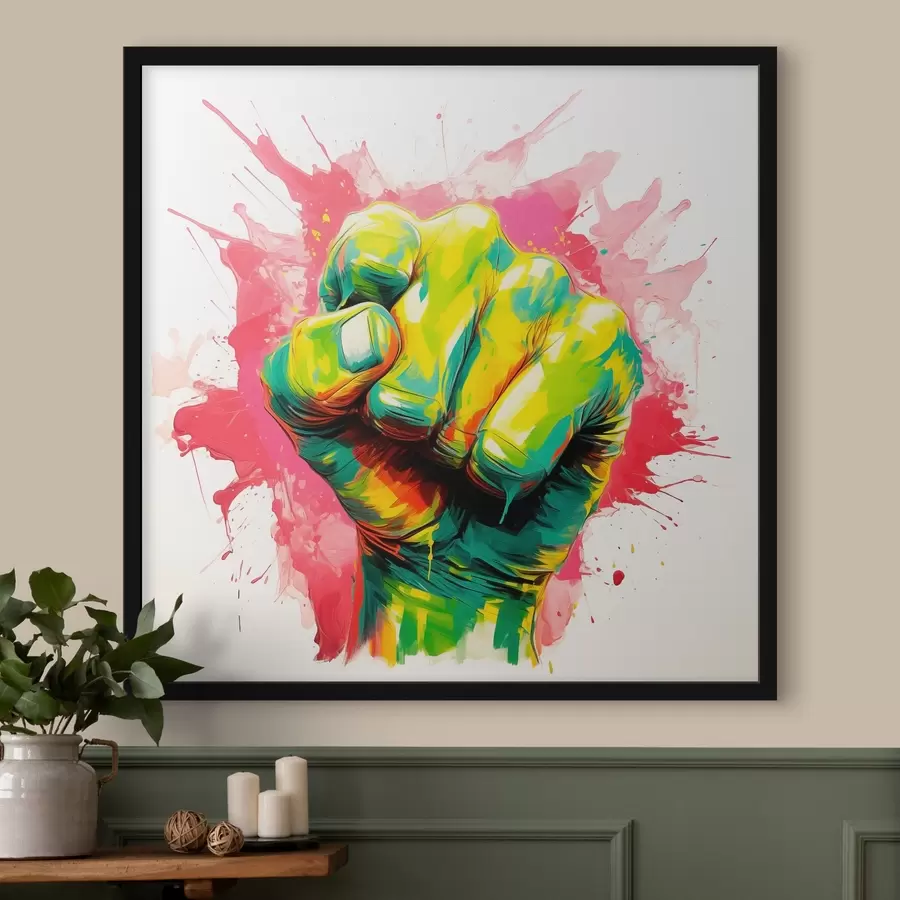 murales de pared Puño impregnado de color f44355