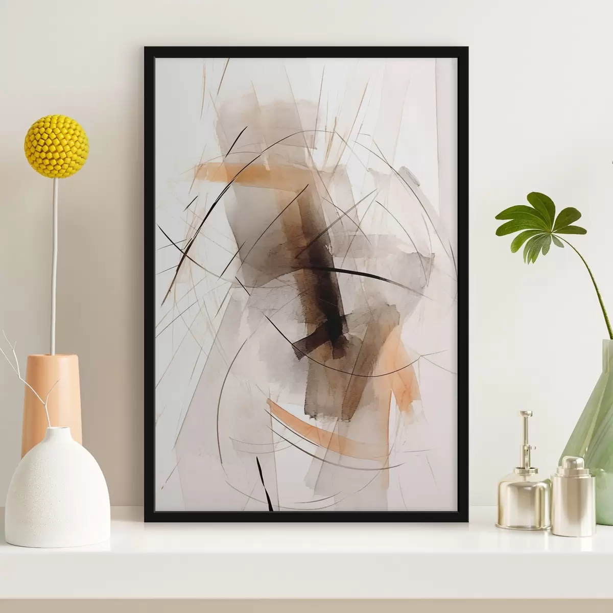 Poster Abstracción de líneas y manchas f44423