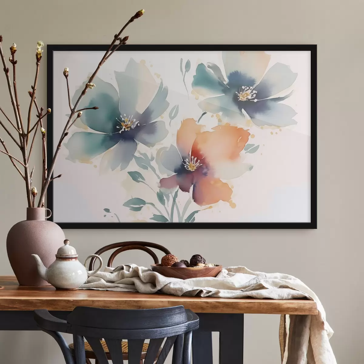 Poster Flores imitación acuarela f44424