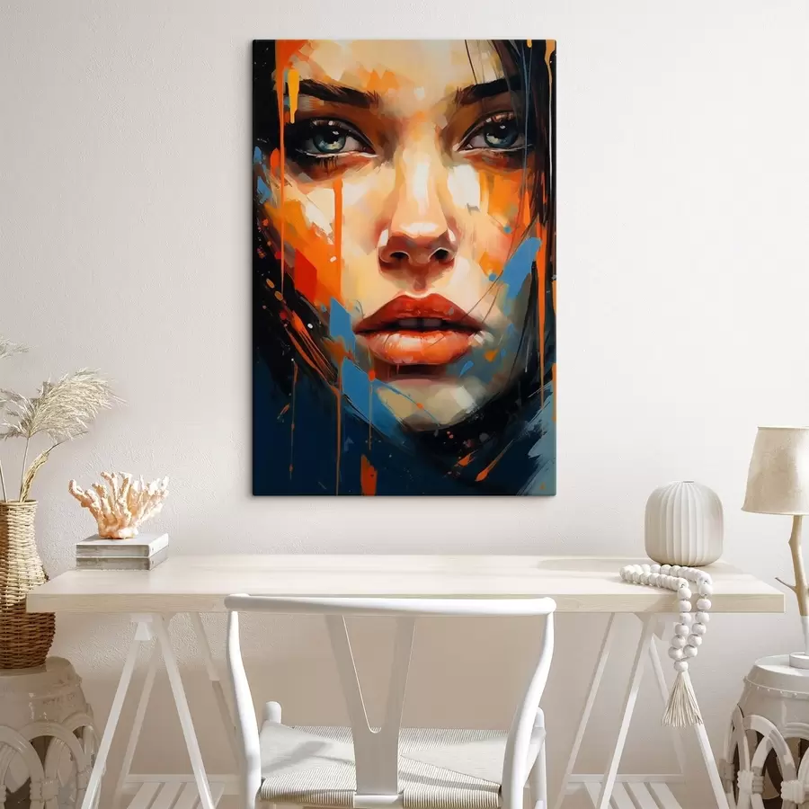 murales de pared Rostro de mujer con trazos brillantes s44485