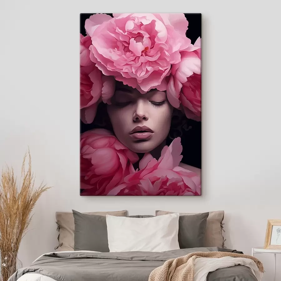 murales de pared Cara en pétalos s44490